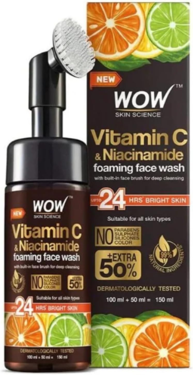 Alternative view of WOW Skin C Vitamini Yüz Yıkama Köpüğü Fırçalı Yüzde Doksan Sekiz Doğal içerik Aydınlatıcı, derin temizlik, 150ml