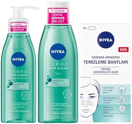 Alternative view of Derma Skin Clear Sivilce Karşıtı Yüz Temizleme Jeli,Tonik ve T-Bölgesi&Siyah Nokta Temizleyici Bant