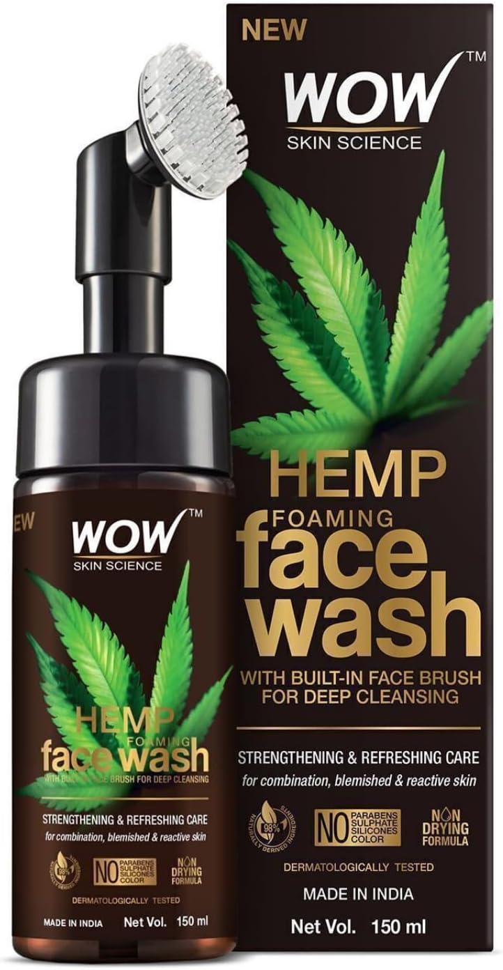 WOW Skin HEMP Yüz Temizleme Köpüğü-Güçlendirici Yenileyici Canlandırıcı Yüzde Doksan Sekiz Doğal İçerik 150ml
