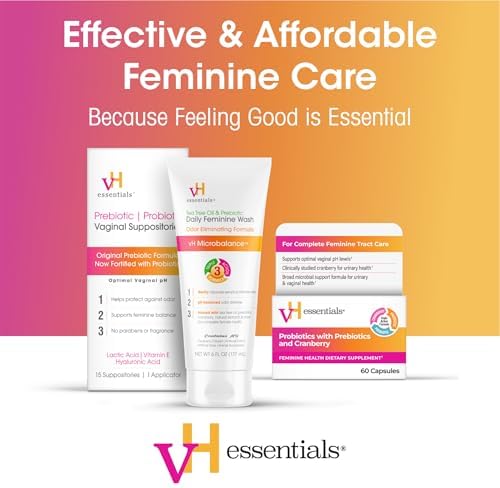 VH Essentials Çay Ağacı Yağı ve Prebiyotikli pH Dengeli Günlük Kadın Hijyen Yıkama Jeli, 6 fl oz