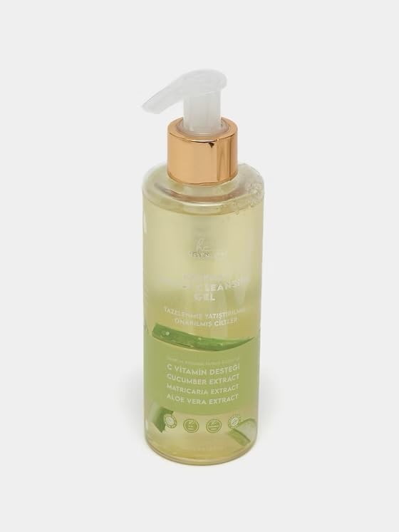 Akne Karşıtı Yüz Temizleme Jeli, C Vitamini ve Aloe Özlü, Yağ Dengeleyici, 200 ml