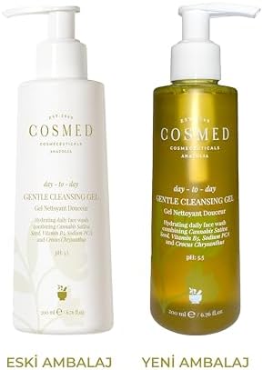 Cosmed Nemlendirici Etkili Nazik Yüz Temizleme Jeli, Gentle Cleansing Gel, 200 ml (2 paketi)