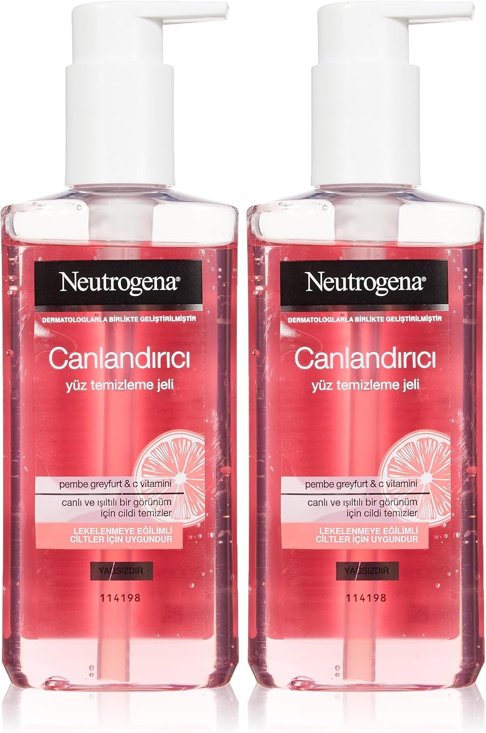 neutrogena canlandırıcı yüz yikama jeli (200 ml) (2 paketi)