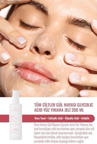 Rose Series Tüm Ciltler Gül Mayası Glycolic Acid Hassas Yüz Yıkama Jeli 200 Ml